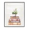 Stupell Industries Floral Pot & Vintage Books Framed Giclee, design by Kim Allen